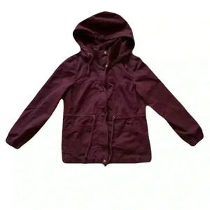 Women's Ann Taylor Zip Up Long Sleeve Jacket with Hood Size Medium Utility